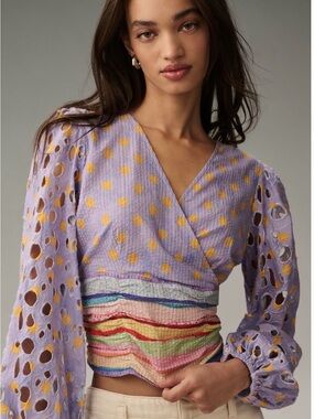 Anthropologie Lilac  Wrap Top